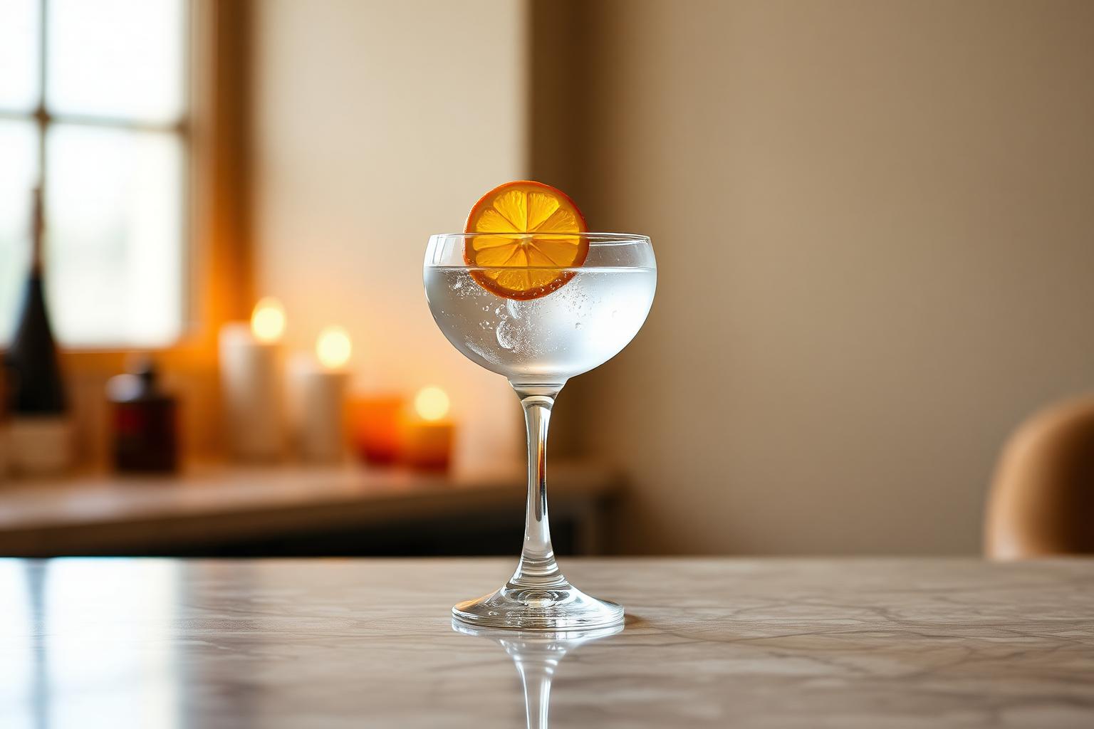 Non-alcoholic cocktail served in a coupe glass